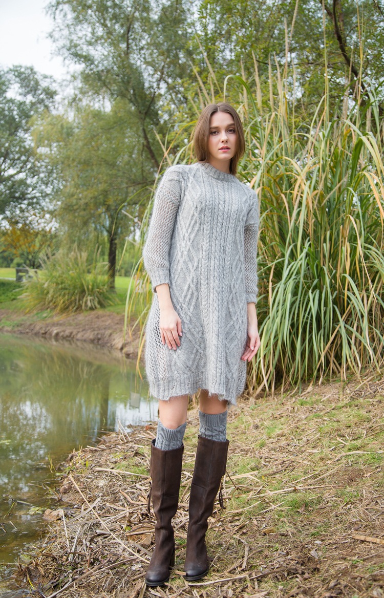 Women Patchwork Cable Knit Boot Cuffs Winter Long Leg Warmers Fashion Accessory